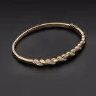 Heavy 9ct Gold Diamond Bangle