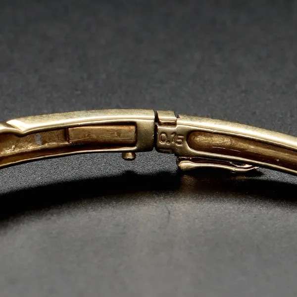Heavy 9ct Gold Diamond Bangle