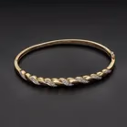 Heavy 9ct Gold Diamond Bangle