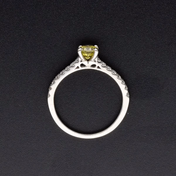 18ct White Gold Intense Yellow Diamond Ring