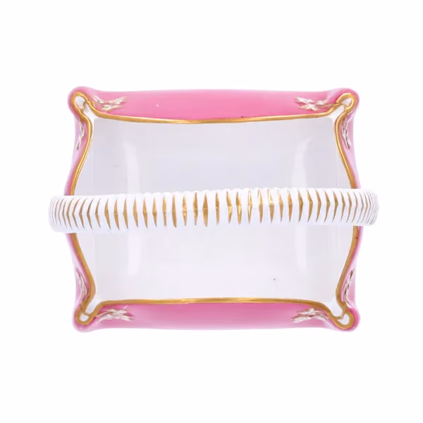 Copeland Pink Porcelain Basket