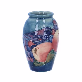 Moorcroft Finches Vase