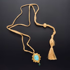 22ct Gold & Carved Turquoise Ganesha Pendant