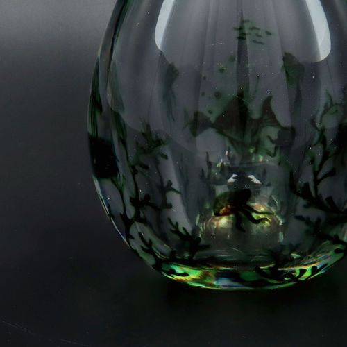 Orrefors Studio Art Graal Glass Fishbowl Vase image-3