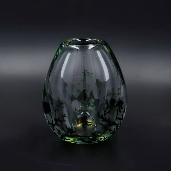 Orrefors Studio Art Graal Glass Fishbowl Vase