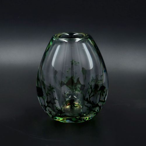 Orrefors Studio Art Graal Glass Fishbowl Vase image-2