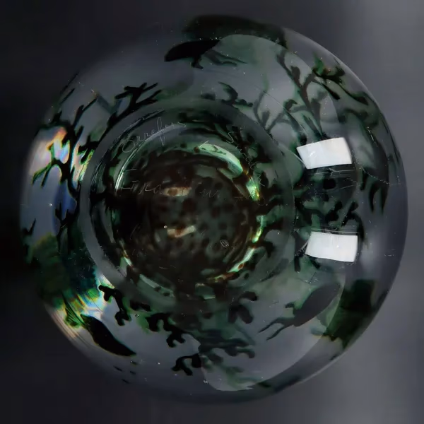 Orrefors Studio Art Graal Glass Fishbowl Vase