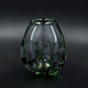 Orrefors Studio Art Graal Glass Fishbowl Vase