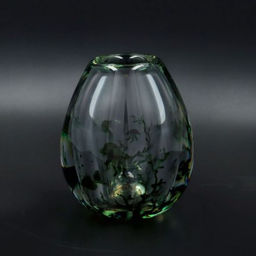 Orrefors Studio Art Graal Glass Fishbowl Vase image-1