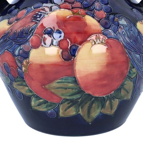 Large Moorcroft Finches Two Handled Vase image-4