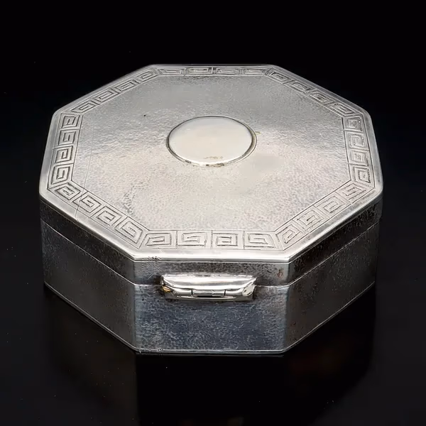 Chinese Silver Octagonal Box