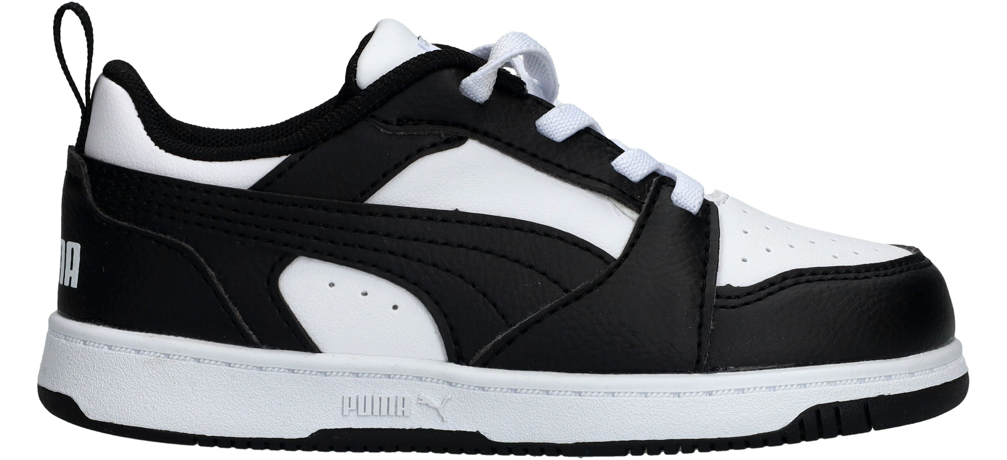 Puma Rebound V6 Lo Sneaker Jongens Wit/Zilver