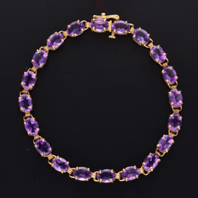 10ct Gold Amethyst Bracelet