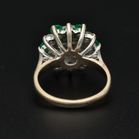 18ct Gold Vintage Emerald and Diamond Cluster Ring