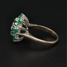 18ct Gold Vintage Emerald and Diamond Cluster Ring