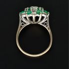 18ct Gold Vintage Emerald and Diamond Cluster Ring