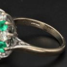 18ct Gold Vintage Emerald and Diamond Cluster Ring
