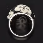 Belle Etoile Silver Black and White Enamel Ring