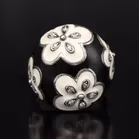 Belle Etoile Silver Black and White Enamel Ring
