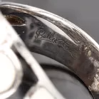 Belle Etoile Silver Black and White Enamel Ring