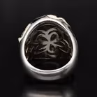 Belle Etoile Silver Black and White Enamel Ring