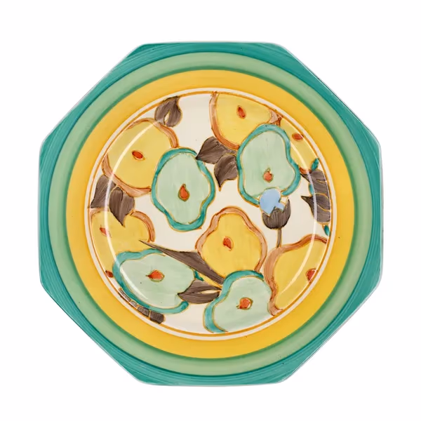 Clarice Cliff Green Chintz Octagonal Plate
