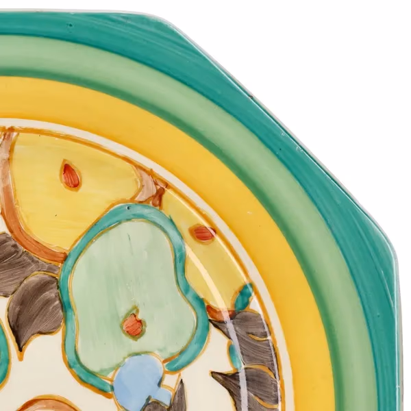 Clarice Cliff Green Chintz Octagonal Plate