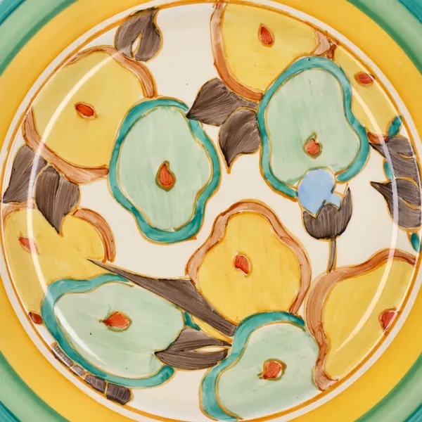 Clarice Cliff Green Chintz Octagonal Plate