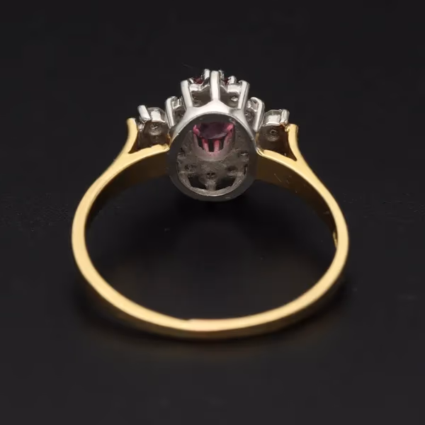 18ct Gold Diamond Pink Sapphire Ring