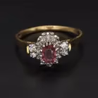 18ct Gold Diamond Pink Sapphire Ring