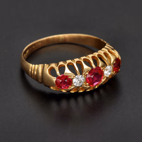 Edwardian 18ct Gold Ruby and Diamond Ring