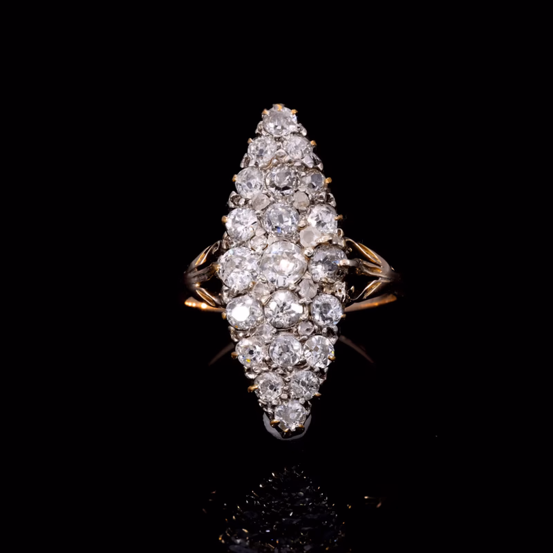360° view of The Antique Victorian Twenty Nine Diamond Navette Ring