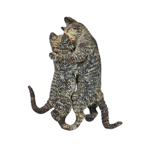 Late 19th Century Cold Painted Bronze of Two Cats Kissing image-3