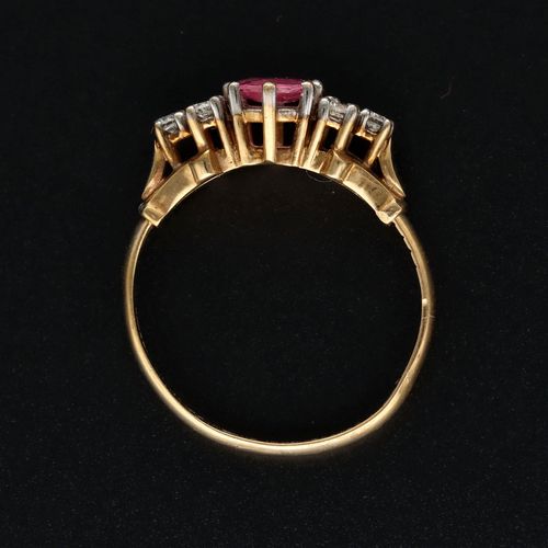 Adjustable Gold Pink Sapphire Diamond Ring. image-5