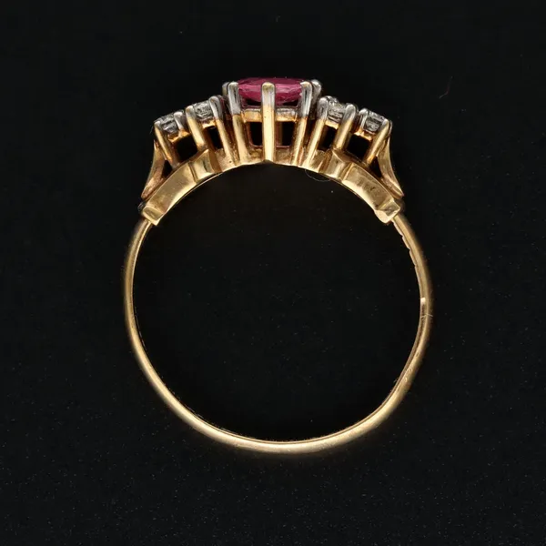 Adjustable Gold Pink Sapphire Diamond Ring.