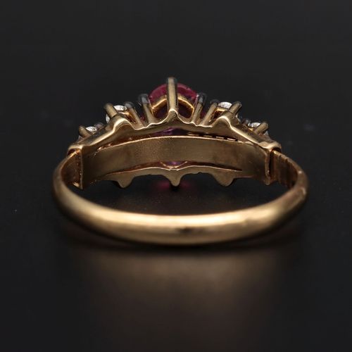 Adjustable Gold Pink Sapphire Diamond Ring. image-6