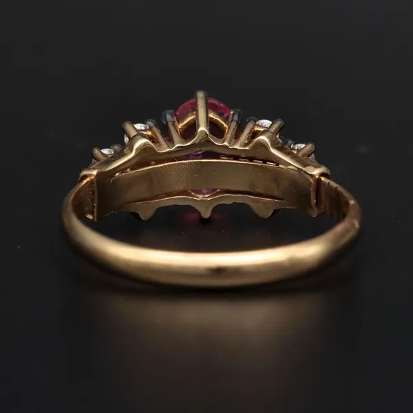 Adjustable Gold Pink Sapphire Diamond Ring.