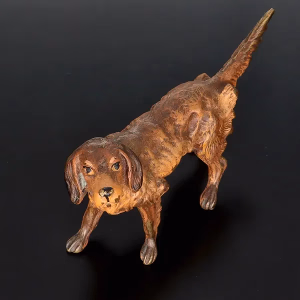 Franz Bergmann Cold Painted Bronze Retriever