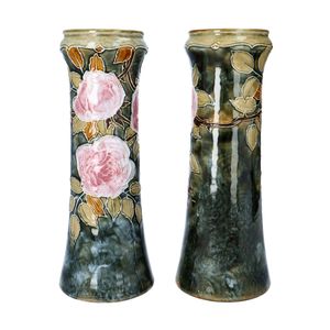 Pair of Doulton Lambeth Tubeline Vases