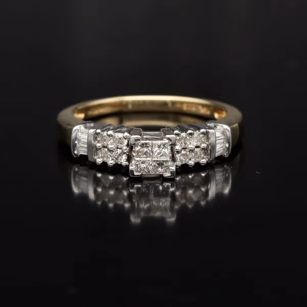 14ct Gold Vari Cut Diamond Ring