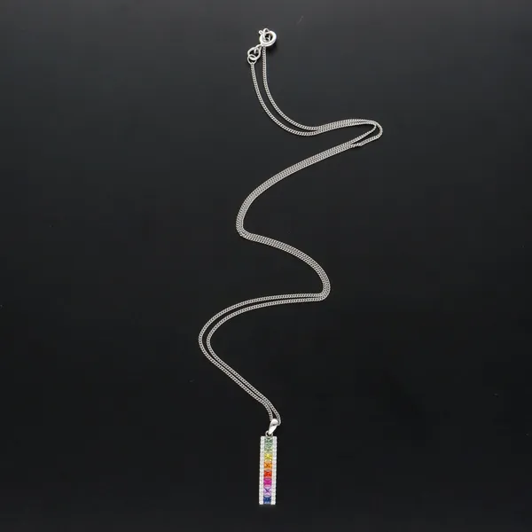 18ct Gold Diamond and Multi Coloured Sapphire Pendant