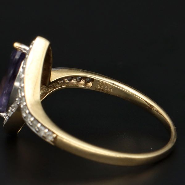 Gold Tanzanite and Diamond Deco Design Ring