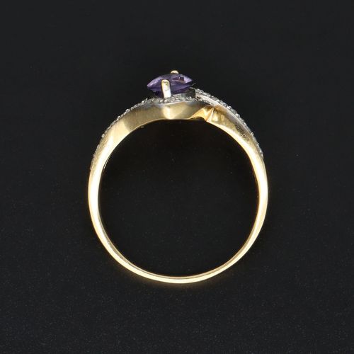 Gold Tanzanite and Diamond Deco Design Ring image-6