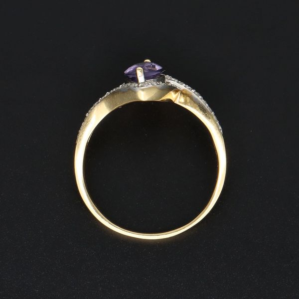 Gold Tanzanite and Diamond Deco Design Ring