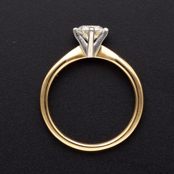 18ct Yellow Gold & Platinum 0.65ct Diamond Solitaire Ring