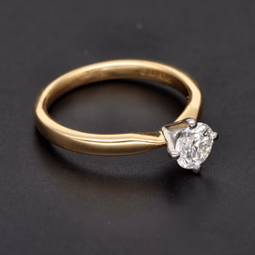18ct Yellow Gold & Platinum 0.65ct Diamond Solitaire Ring