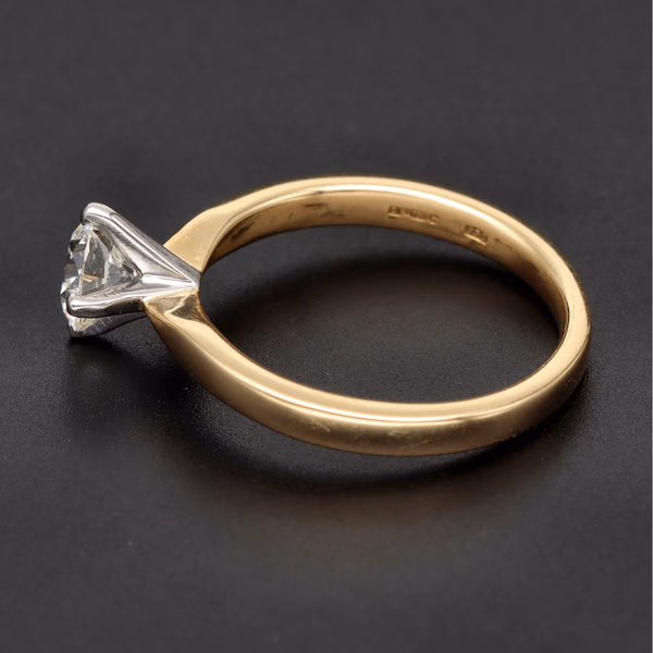 18ct Yellow Gold & Platinum 0.65ct Diamond Solitaire Ring
