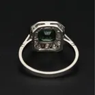 Platinum Teal Sapphire and Diamond Ring