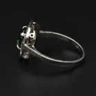 Platinum Teal Sapphire and Diamond Ring