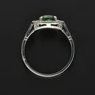 Platinum Teal Sapphire and Diamond Ring